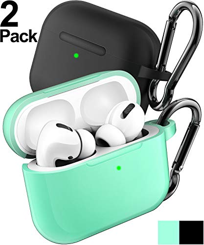 Product Cover Penom Case for AirPods Pro Case Cover (2 Pack) (Black&Mint Green)
