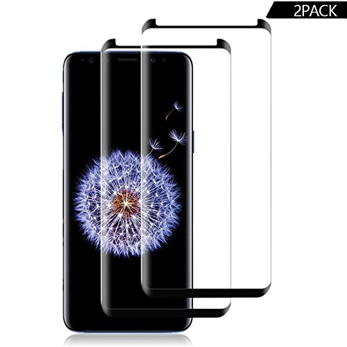 Product Cover Luminira Compatible [2 - Pack] Samsung Galaxy S9 Tempered Glass Screen Protector,[9H Hardness][Anti-Scratch] [Anti-Fingerprint][3D Curved][Ultra Clear] Screen Protector for Galaxy S9(Black)