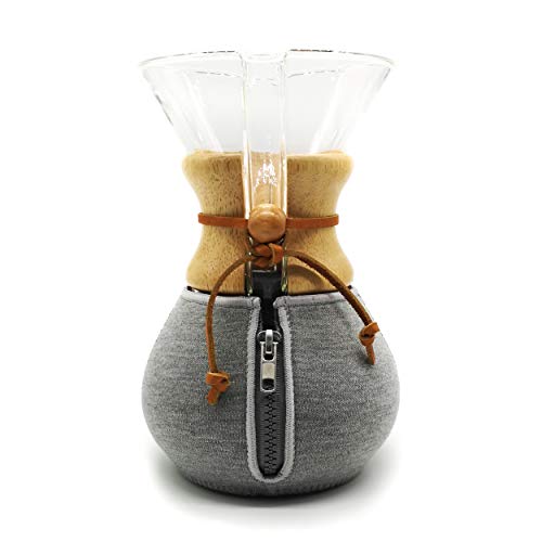 Product Cover Hexnub Coffee Cozy for Chemex Filtered Pour Over Coffee Makers Keeps Your Coffee Warm - fits Chemex Collar and Handle Versions (6 Cup Chemex Cozy)