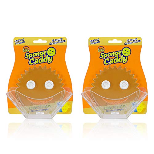 Product Cover Scrub Daddy- Sponge Caddy - Universal Self Draining Sponge Holder with Convenient Storage, Dual Non-slip Suction Cups, Easy to Clean, Smart Storage, Keeps Counters Clean, Dishwasher Safe- 2pk