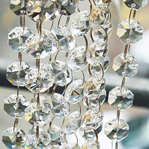 Product Cover Crystal Beads for Chandelier Centerpieces 26.5-Ft Clear Glass Crystal Chandelier Beads Chain for Garland Wedding Home and DIY Craft Jewelry Decoration (26.5-Ft)