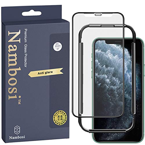 Product Cover Nambosi Matte Screen Protector iPhone 11/Xr Anti-Fingerprint [9H Hardness][Easy Installation] Anti-Glare Tempered Glass for iPhone 11/ Xr 6.1 inch [Black]