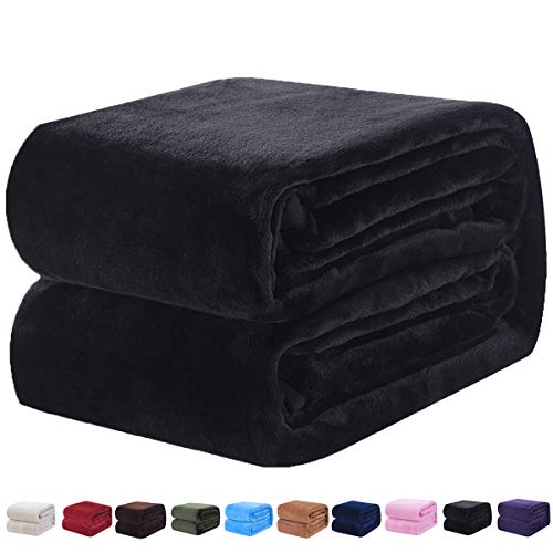 Product Cover Hokly Fleece Queen Size Blanket Dark Grey All Season Warm Fuzzy Microplush Lightweight Thermal Fleece Blankets for Couch Bed Sofa,90x90 Inches,Dark Gray