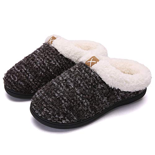 Product Cover Womens House Slippers Comfort Soft Memory Foam No Skid Fuzzy Wool-Like Plush Fleece Lined Warm Winter Ladies Indoor Bedroom Shoes