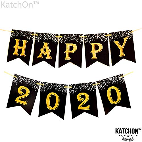 Product Cover Happy 2020 Banner Sign - No DIY Required | Real Glitter | New Years Eve Party Supplies 2020 | Happy New Year Party Decorations 2020 | NYE Decorations | Happy New Year Sign | New Years Eve Decorations