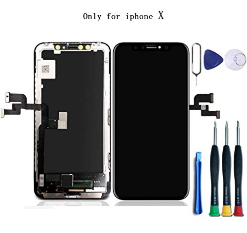 Product Cover Premium Screen Replacement Compatible with iPhone X Screen Replacement 5.8 inch (Model A1865 A1901 A1902) Touch Screen Display digitizer Repair kit Assembly with Complete Repair Tools