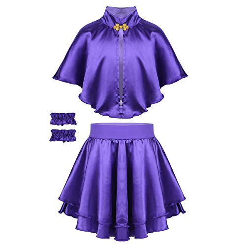 Product Cover dPois Kids Girls' Hot Movie Show Costume Cape Top with Skirt and Wristband for Halloween Cosplay Party