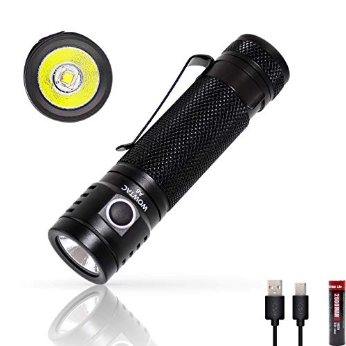 Product Cover WOWTAC A6 1460 Lumen Compact LED EDC Handheld Flashlight, 104 Days Super Long Standby Pocket-Sized Slim Handheld Torch with 6 Modes for Hunting, Hiking, Security-CW