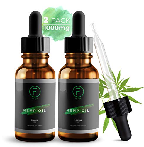 Product Cover (2-Pack | Blood Orange Flavor) Hemp Oil for Pain, Anxiety & Stress Relief 1000mg - Pure Organic Hemp Seed Oil Extract, Helps with Skin & Hair, Relaxation, Better Sleep