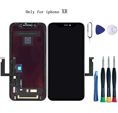 Product Cover Premium Screen Replacement Compatible with iPhone XR Screen Replacement 6.1 inch (Model A1984, A2105, A2106, A2108) Touch Screen Display digitizer Repair kit Assembly with Complete Repair Tools.
