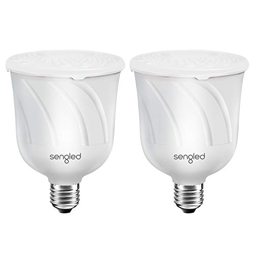 Product Cover Sengled Pulse Bluetooth Light Bulb JBL Speaker System App Controlled Dimmable LED Bulb Requires Master Pair Add Up to 7 Satellite Bulbs BR30 Smart Music Bulb, White, 2 Pack