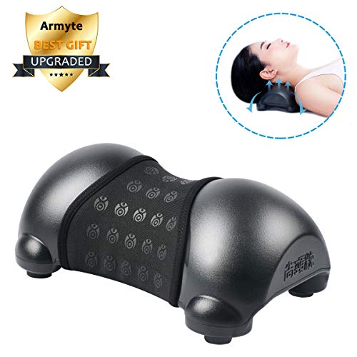 Product Cover Cervical Neck Traction Device, Portable Cervical Orthotic Pillow, Neck and Shoulder Pain Relief, Adjustable Height with Removable and Washable Cover Black, Best Gift for Mom & Dad