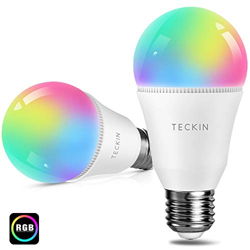 Product Cover Smart Led Light Bulb, Alexa RGB Color Changing Light Bulb, TECKIN E27 A19 60W Equivalent, Compatible with Alexa, Google Home and IFTTT, Cold and Warm Light 2800K-6000K, WiFi Control Bulb (2 Packs)