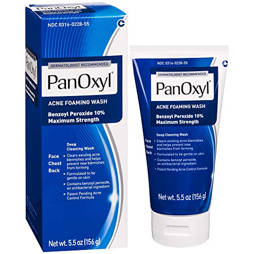 Product Cover PanOxyl Acne Foaming Wash Benzoyl Peroxide 10% Maximum Strength, 5.5 Ounce