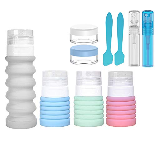 Product Cover 10PACK Travel Bottle Set FDA Approved Food-Grade Refillable Travel Containers,Collapsible Travel Accessories Tube Sets for Shampoo Lotion Soap,42ML-88ML