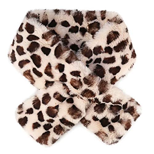 Product Cover ShiningHut Winter Warm Women's Fashionable Faux Fur Scarf, Wrap Collar for Cold Weather, Soft Neck (Beige)