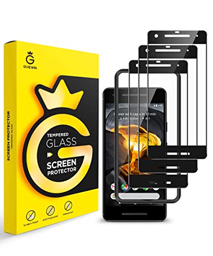 Product Cover GVIEWIN Designed for Google Pixel 2 Screen Protector [3 Pack], Tempered Glass Full Coverage Screen Protection Film with Ultra HD Clarity Case Friendly Bubble Free Clear Screen Film for Pixel 2