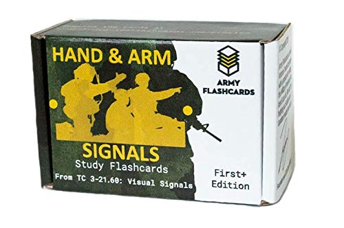 Product Cover Army Flashcards - Military Hand and Arm Signals | 100 of The Most Important Visual Hand and Arm Signals | from The Army Training Circular TC 3-21.60: Visual Signals | Made in USA