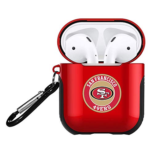 Product Cover 49ers AirPods Accessories Case Cover, Cute Airpods 2 and 1 Silicone Protective Case Dust Proof Shockproof Cover Skin with Carabiner, Compatible for Airpods Wirelss Charging Case Red