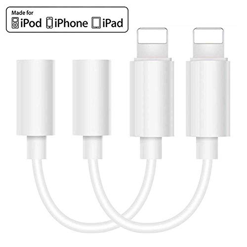 Product Cover (Apple MFi Certified) 2 Pack Lightning to 3.5mm Headphone for iPhone X,High Digital Aux Stereo Cable Compatible for iPhone Xs/XR/X/ 8/7 Plus,iPhone Headphone Adapter Jack Compatible with iOS 11/12