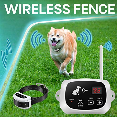 Product Cover FOCUSER Electric Wireless Dog Fence System, Pet Containment System for Dogs and Pets with Waterproof and Rechargeable Training Collar Receiver Boundary(with 20 Flags)