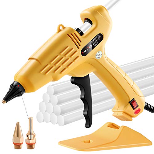 Product Cover Hot Glue Gun, TangTag Full Size 60W Heavy Duty Hot Glue Gun with Replace Nozzle and 10Pcs Glue Sticks 11 200mm, with LED light Power Switch, for DIY, Arts & Crafts, Home and Office Quick Repairs