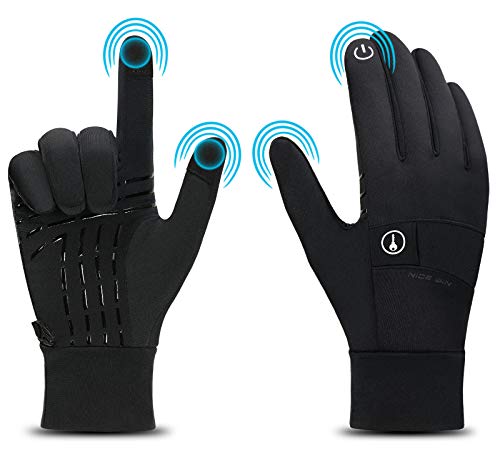 Product Cover NICEWIN Touch Screen Cycling Gloves for Men Women Winter Cold Weather Hand Warm Thermal Gloves for Bike Running Driving Texting Motorcycle Golf Bicycle