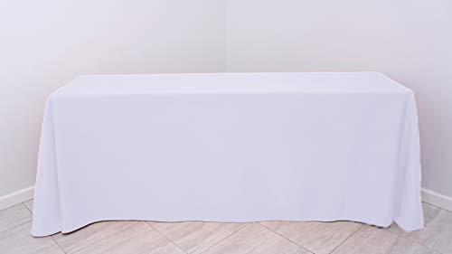 Product Cover Kadut Rectangle Tablecloth - 90 x 132 Inch - White Rectangular Table Cloth for 6 Foot Table in Washable Polyester - 30