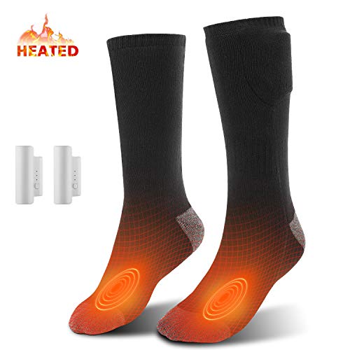 Product Cover Super Fun Heated Socks, 3.7 V Foot Warmers Electric Socks with Two 2200mAh Rechargeable Battery, Cold Weather Thermal Socks for Men&Women,Thanksgiving