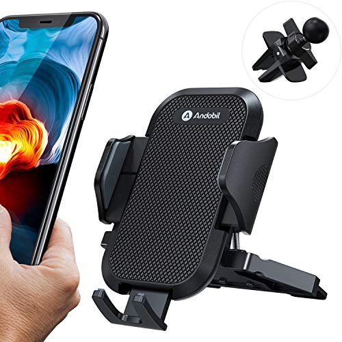 Product Cover Andobil Newest Car Phone Mount Ultra Stable CD Slot Mount with Air Vent Clip Hands-Free cell Phone Horder For CD Player Compatible for iPhone 11/11 Pro Max/XR/X/8/8 Plus Samsung Galaxy S10/S9/Note 10+