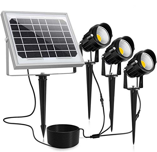 Product Cover CLY Solar Spotlights LED 3 in 1, Solar Landscape Lights Solar Spot Lights Outdoor, Waterproof IP66, Solar Powered Lights Wall Lights Security Lighting for Garden, Lawn, Patio, Yard, 3000K Warm White
