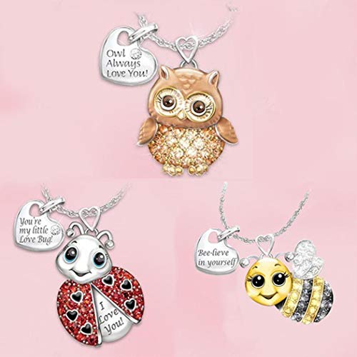 Product Cover Adoeve Rhinestone Alloy Necklaces Cartoon Animal Combination Pendant Necklace