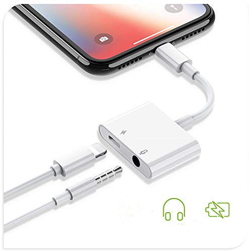 Product Cover Headphone Adapter for iPhone 3.5mm Jack Adapter Compatible for iPhone 11/11 Pro/X/XR/XS/8 7 6 Plus,Support iOS 13 Splitter Earphone Headset Cable Convertor