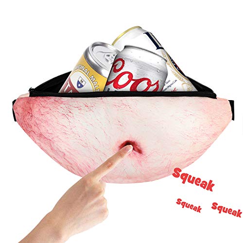 Product Cover Squeaky Gag Gifts Funny Gifts White Elephant Gift 2019 New Upgraded Dad Beer Belly Fanny Bag with Sound Screaming for Christmas Gifts, Birthday, White Elephant Gift Exchange