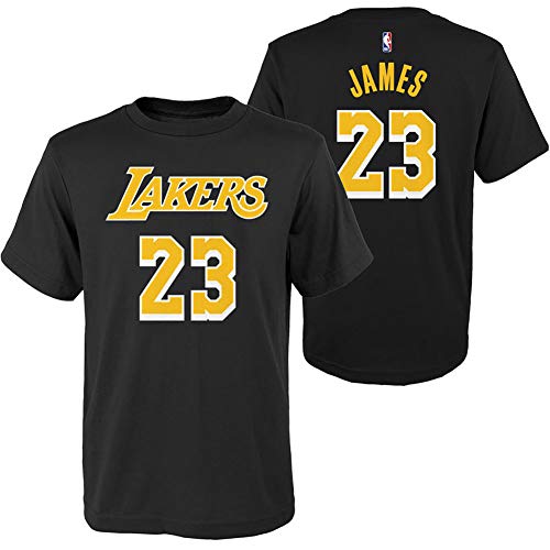 Product Cover OuterStuff Lebron James Los Angeles Lakers #23 Youth Player Name & Number T-Shirt Black