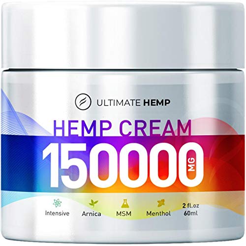 Product Cover Hemp Ultimate Pain Relief Cream 150000 - Relieves Muscle, Joint Pain, Lower Back Pain, Knees, and Fingers - Inflammation - Hemp Extract Remedy - Hemp Oil with MSM - Arnica 2oz