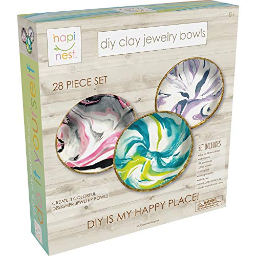 Product Cover Hapinest DIY Clay Jewelry Dish Arts and Crafts Kit Gifts for Girls Kids Ages 8 9 10 11 12 Years Old