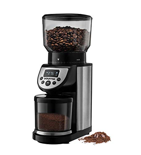 Product Cover Gourmia GCG205 14-Ounce Automatic 4-Mode Digital Conical Burr Grinder with 39 Adjustable Grind Sizes and Built-In Scale