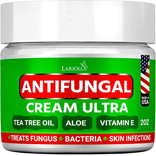 Product Cover Natural Antifungal Cream - Made in USA - Effective Treatment for Toenail Fungus, Athletes Foot, Ringworm Treatment for Humans, Jock Itch - Combats Body Acne - Aloe Vera, Tea Tree, Mineral Oils - 2 OZ