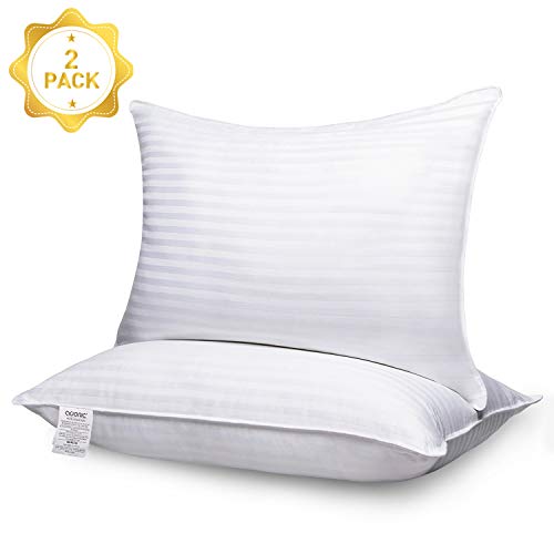 Product Cover Adoric Pillows for Sleeping, 2 Pack Queen Hotel Bed Pillows, Breathable Cotton Cover Skin-Friendly Down Alternative Pillow Good for Side and Back Sleeper 20 x 28 White