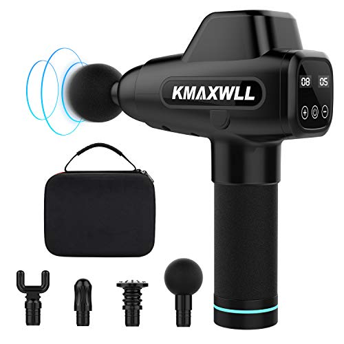 Product Cover KMAXWLL Muscle Massage Gun，Improved Professional Super Quiet Long Battery Massage Gun,Handed and Portable LCD Control 20 Speed Percussion Massage Gun, for Sore Muscle and Stiffness
