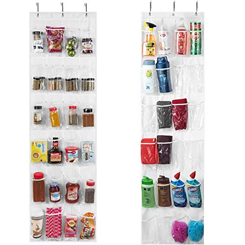 Product Cover Over The Door Pantry Organization and Storage, Pantry Door Organizer, Spice Rack Organizer for Cabinet, Hanging Spice Rack, K Cup Holder, Shoe Rack, Heavy Duty Door Rack with Strong Metal Hooks (2 Pk)