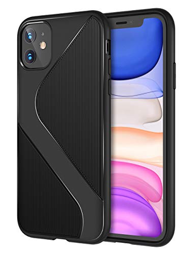 Product Cover Besike iPhone 11 Black Case, [Anti-Slip Stylish Texture] Shockproof Slim Cover : Soft Silicone TPU Protective Phone Case for iPhone 11 6.1-Inch