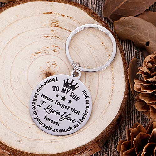 Product Cover to My Son Keychain Gifts from Mom Dad Mother to Son Stocking Stuffers Inspirational Christmas Gifts for Him Men Teen Boys Kids Birthday Wedding Graduation Encouragement Gifts to Boys Fathers Day