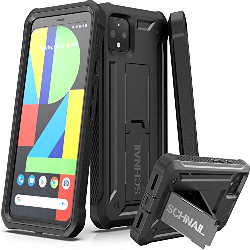 Product Cover Schnail Titan Series Google Pixel 4 XL Case Full-Body Heavy Duty Rugged Case with Built-in Kickstand (Black)