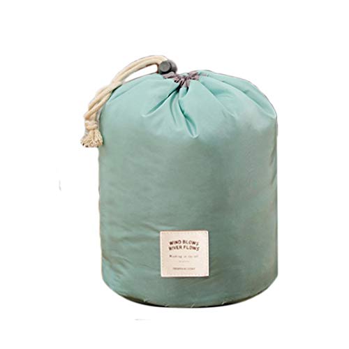 Product Cover Erholi Women Fashion Cosmetic Bag Drawstring Round Barrel Waterproof Toiletry Pack Cosmetic Bags