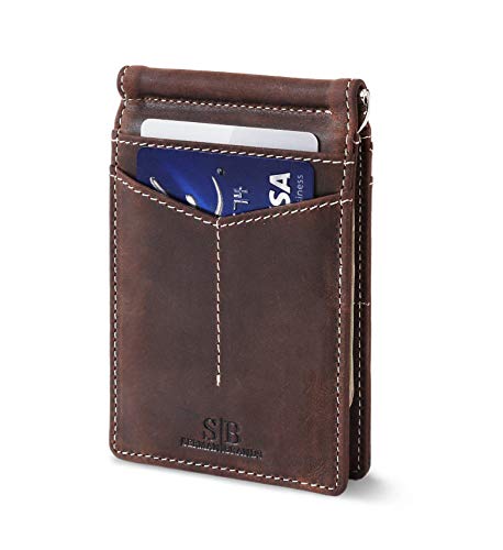 Product Cover SERMAN BRANDS RFID Blocking Wallet Slim Bifold - Genuine Leather Minimalist Front Pocket Wallets for Men with Money Clip