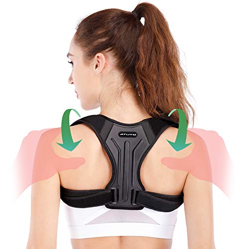Product Cover Upper Back Brace Posture Corrector for Women and Men - Adjustable Back Straightener Support Brace - Improves Posture and Provides Pain Relief from Neck, Back and Shoulder (Universal-1)