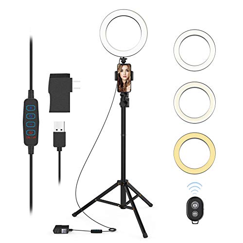 Product Cover Selfie Ring Light with Tripod Stand and Phone Holder LED Circle Lights Halo Lighting for Make Up Live Steaming Photo Photography Vlogging Video