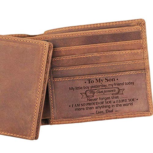 Product Cover Engraved Bifold Wallet - Dad To Son - I Love You More Than Anything In The World. (W04-015-DadSon)